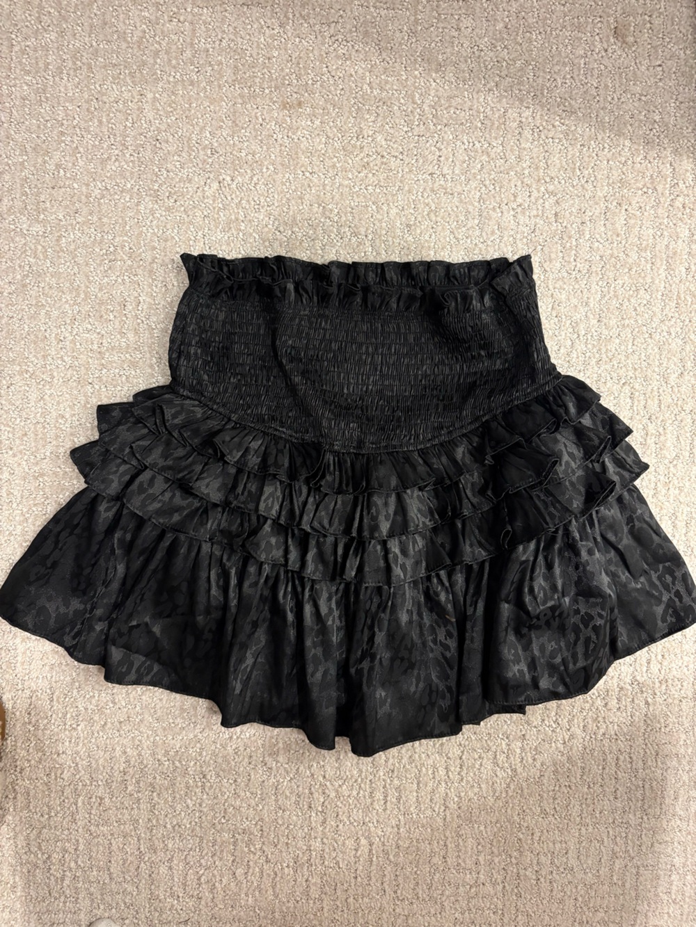 Black Ruffled Mini Skirt - Women
